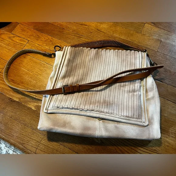 Free People Scalloped Messenger Bag with two handles - Picture 9 of 13